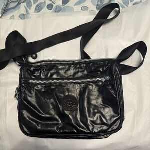 Kipling Black Crossbody Bag with Gray Interior